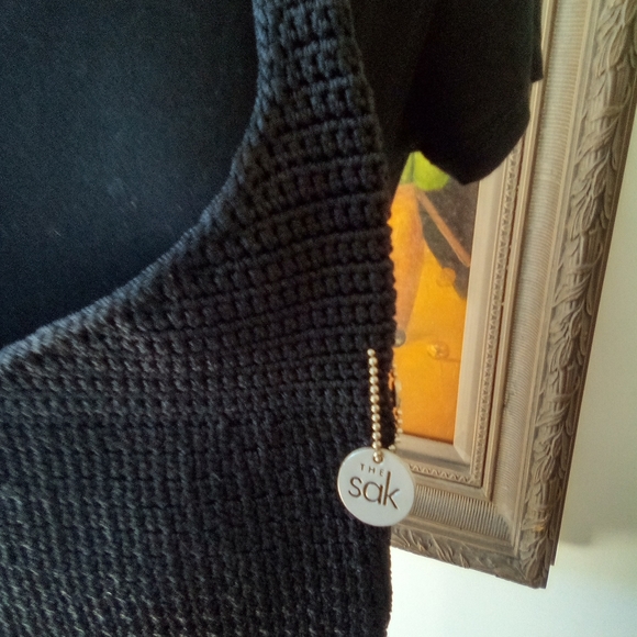 Boho Black Knit Shoulder Bag - Picture 4 of 4